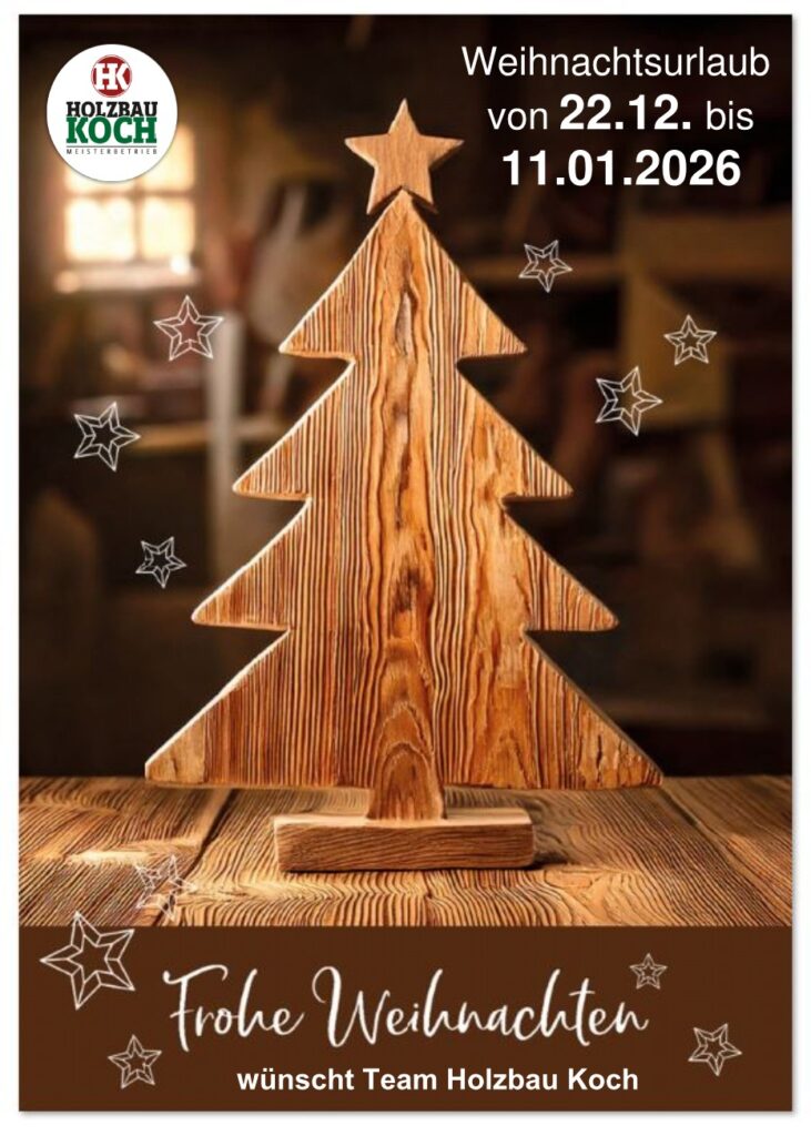 Weihnachtskarte frohe weihnachten weihnachtsbaum aus holz rustikal schreinerei zimmerei kuenstler 500384 Page